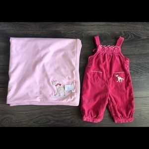 Janie And Jack Vintage Romper Girl+ Blanket